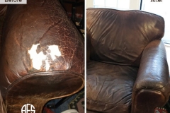 Antique-leather-furniture-arm-tear-deterioration-crack-repair-patch-fill-dye
