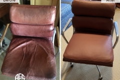 Worn-Leather-Chair-Reupholstery-padding-cushion-change
